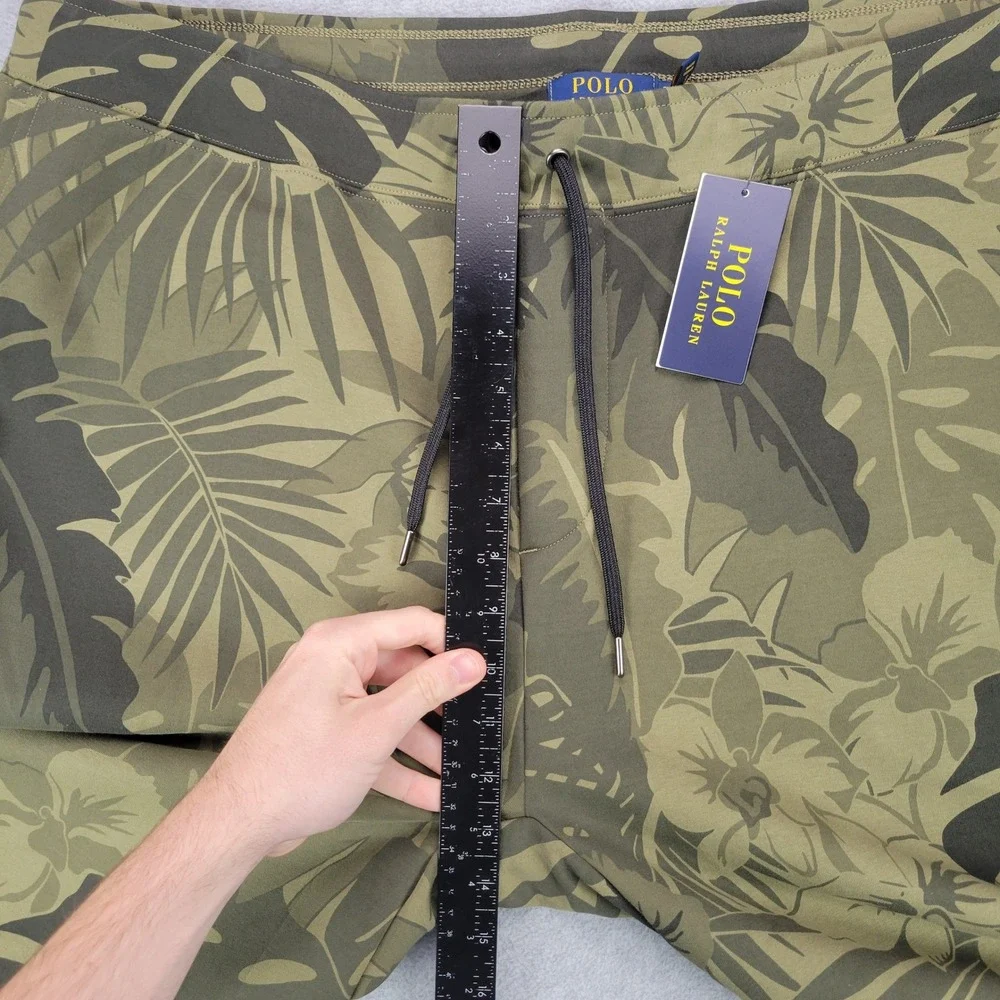 Polo Ralph Lauren Jogger Pants Mens 2XLT Green Tropical Floral Leaf Print NWT